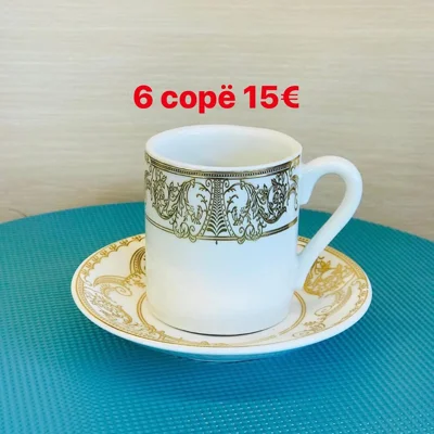 Set 6 filxhanë të drejtë me pjata ari