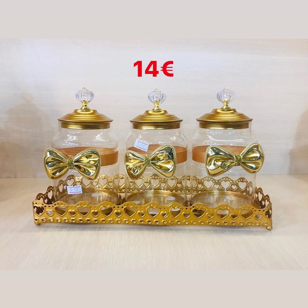 Set 3 kavanoza qelqi me fjongo ari – Dekore për Shtëpi 🛋🛍