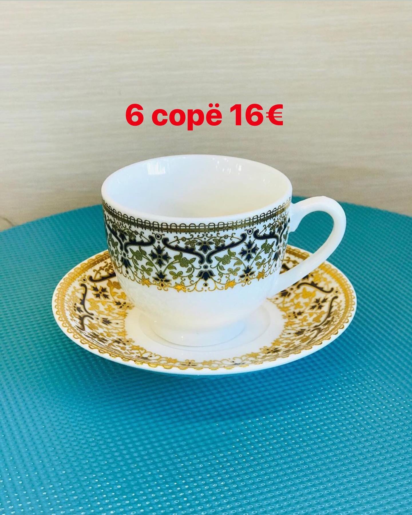 Set 6 filxhanë të vegjël kafeje me pjata – Dekore për Shtëpi 🛋🛍