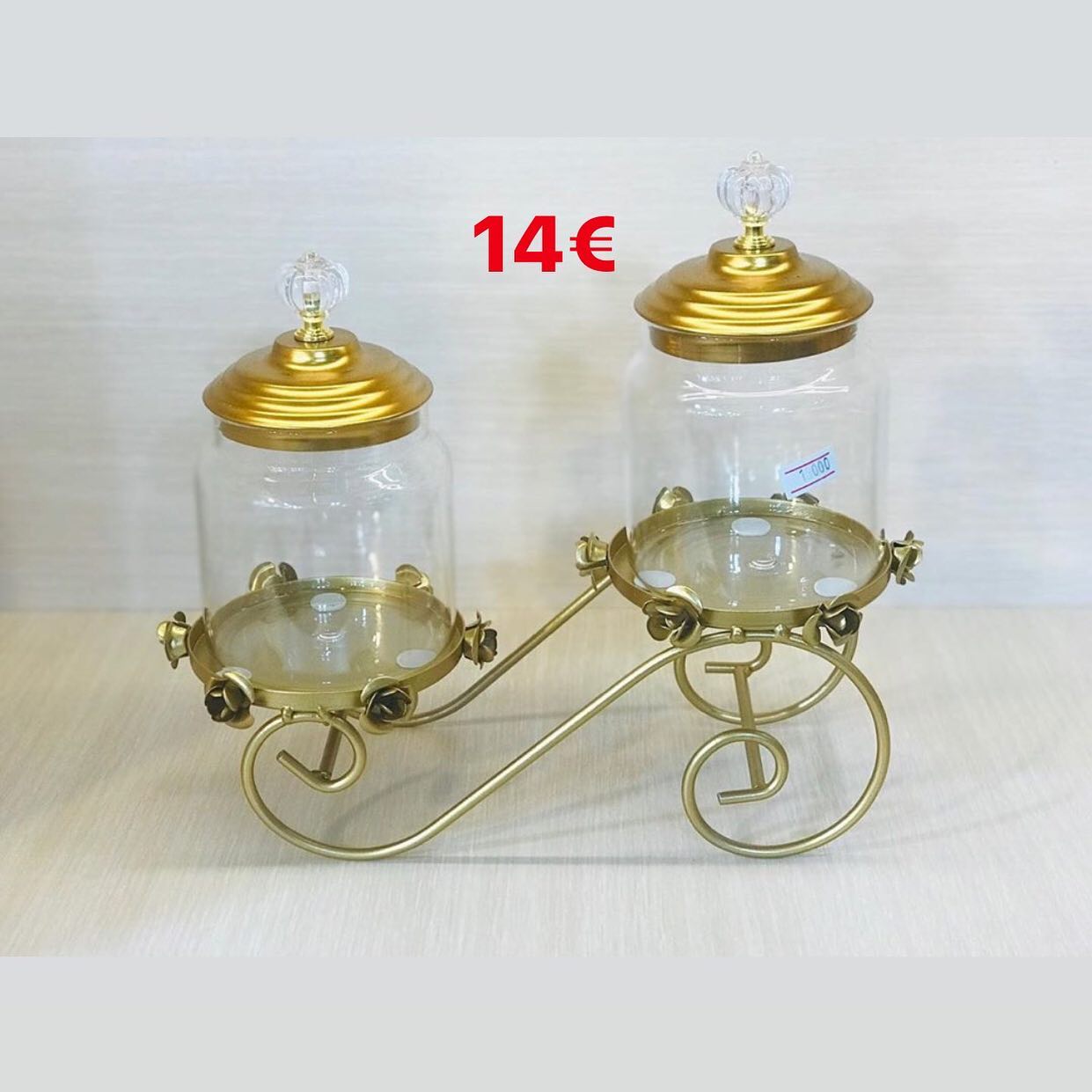 Set 2 kavanoza qelqi me mbajtëse ari – Dekore për Shtëpi 🛋🛍