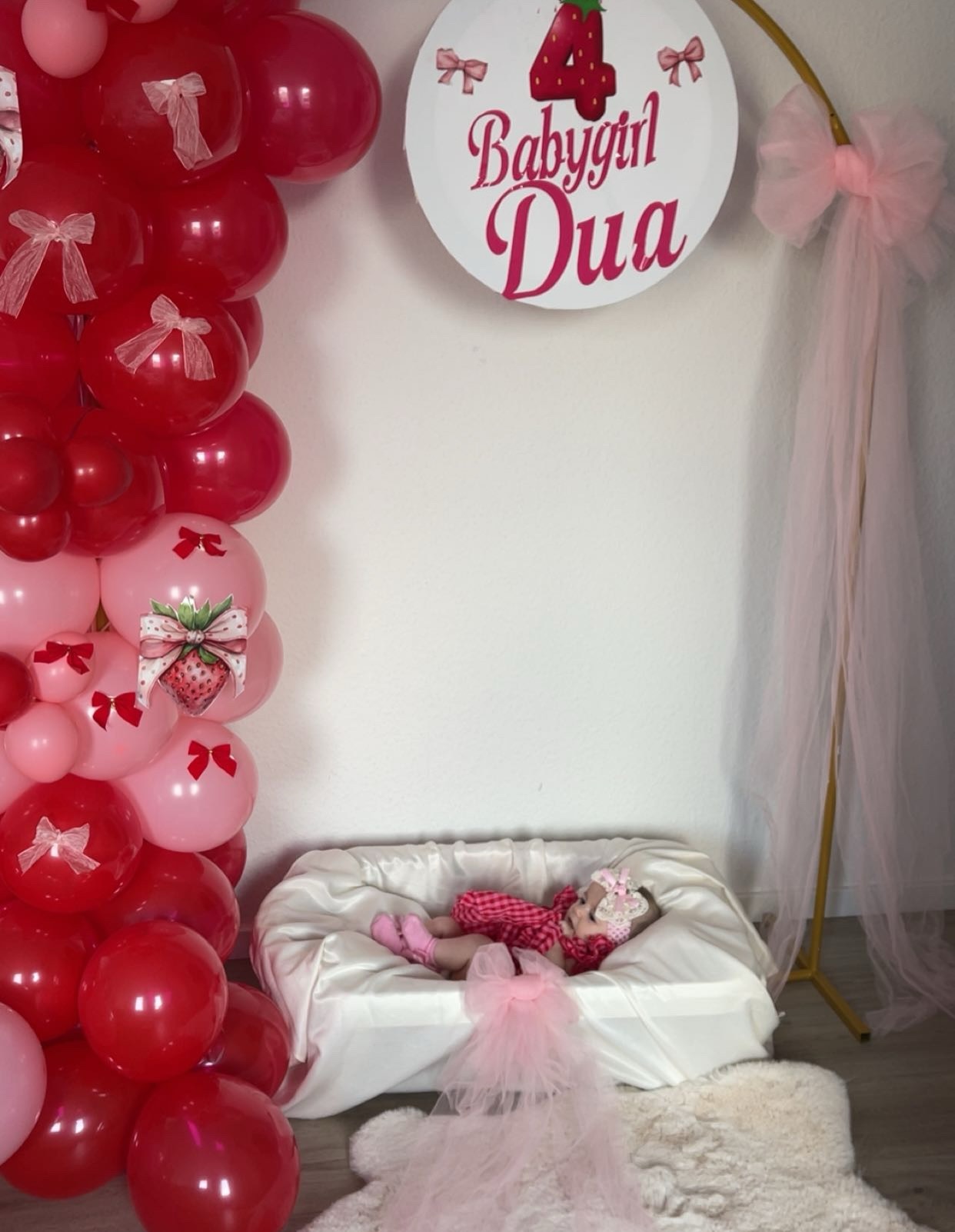 Dekor me balona të kuq dhe rozë Babygirl – Dua (3)