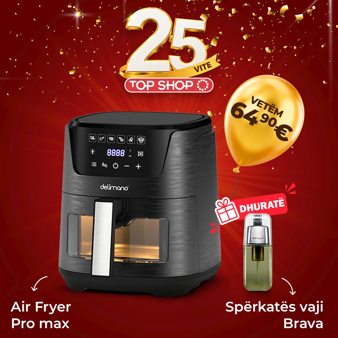 Fritezë Delimano Air Fryer Pro Max me spërkatëse vaji – Enë | Aparate | Aksesorë Kuzhine