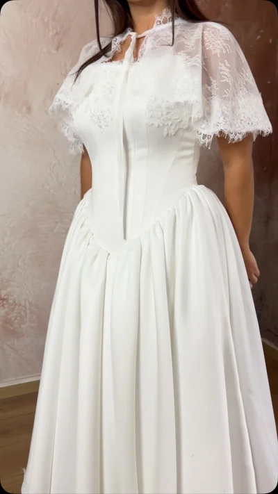 Fustan i bardhë elegant me qira