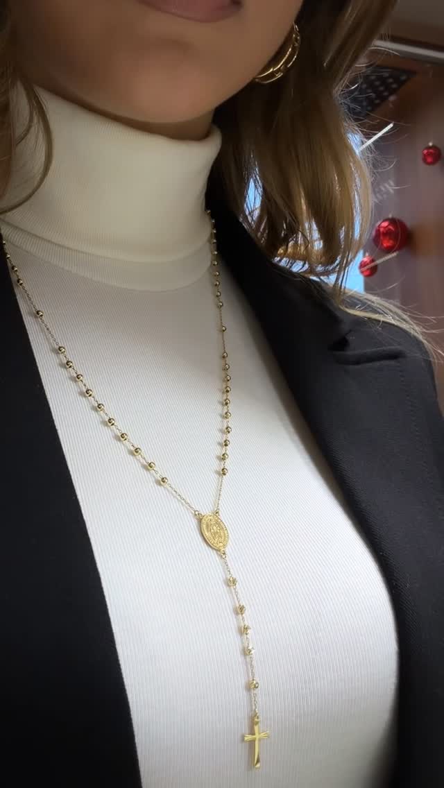 Gjerdan rruzare ari me kryq – Dobroshi Jewellery
