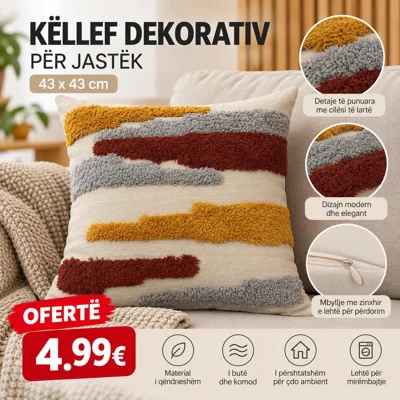 Këllëf jastëku dekorativ 43x43 cm