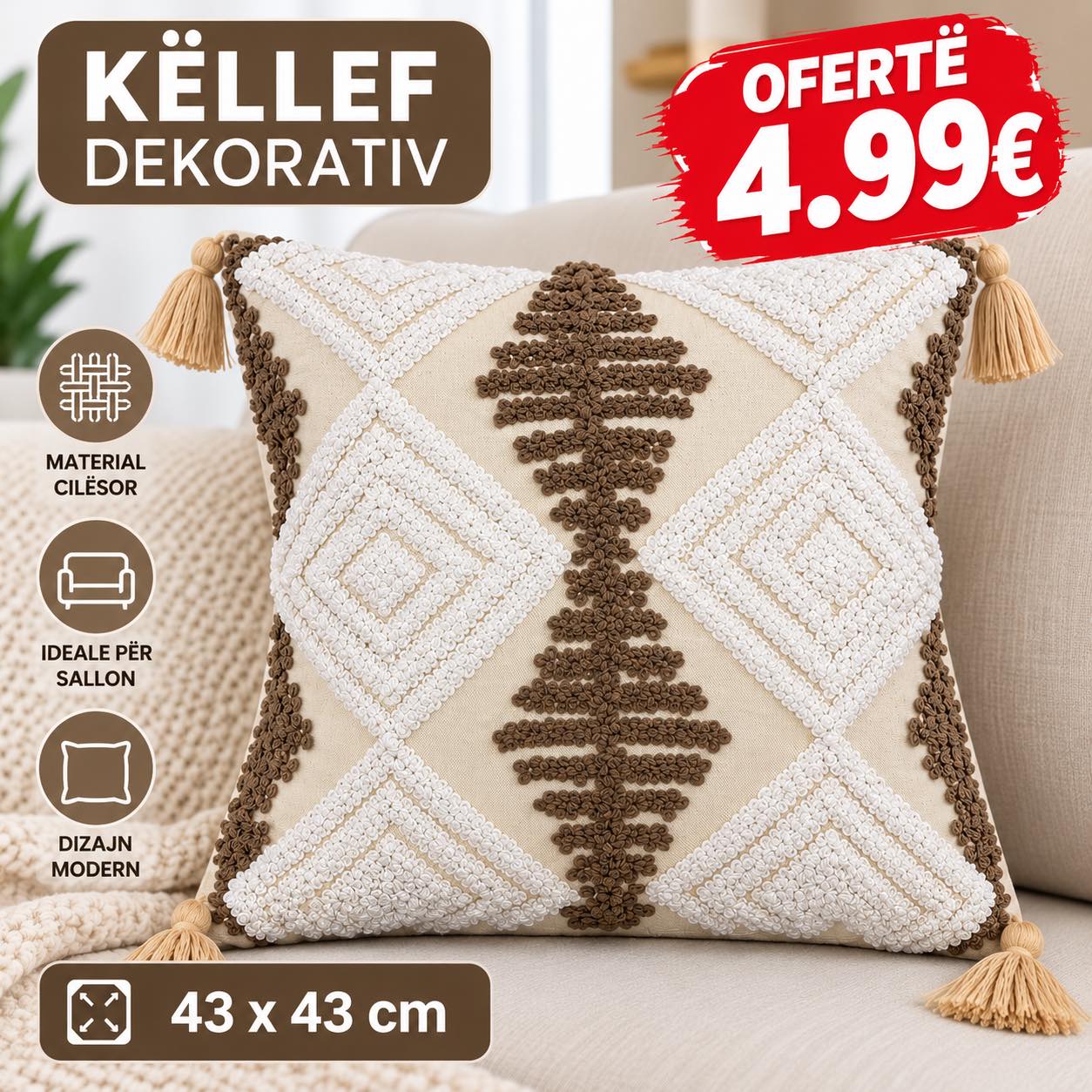 Këllëf jastëku dekorativ 43x43 cm – DOMI HOME (4)