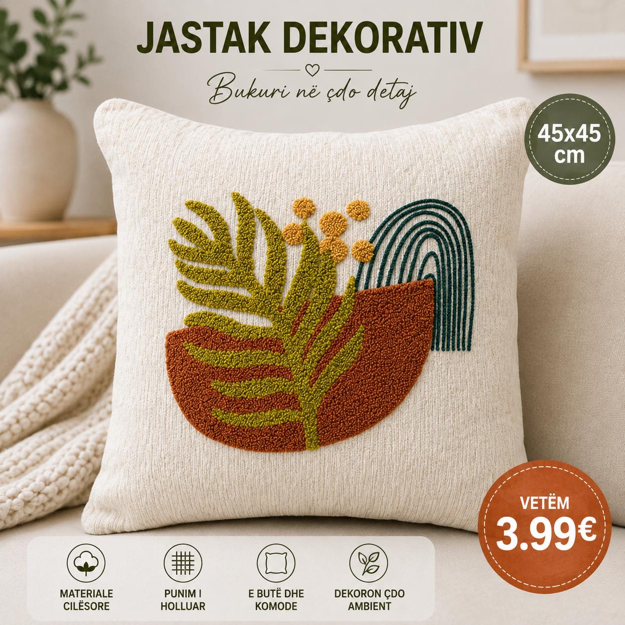 Këllëf jastëku dekorativ 43x43 cm – DOMI HOME (3)