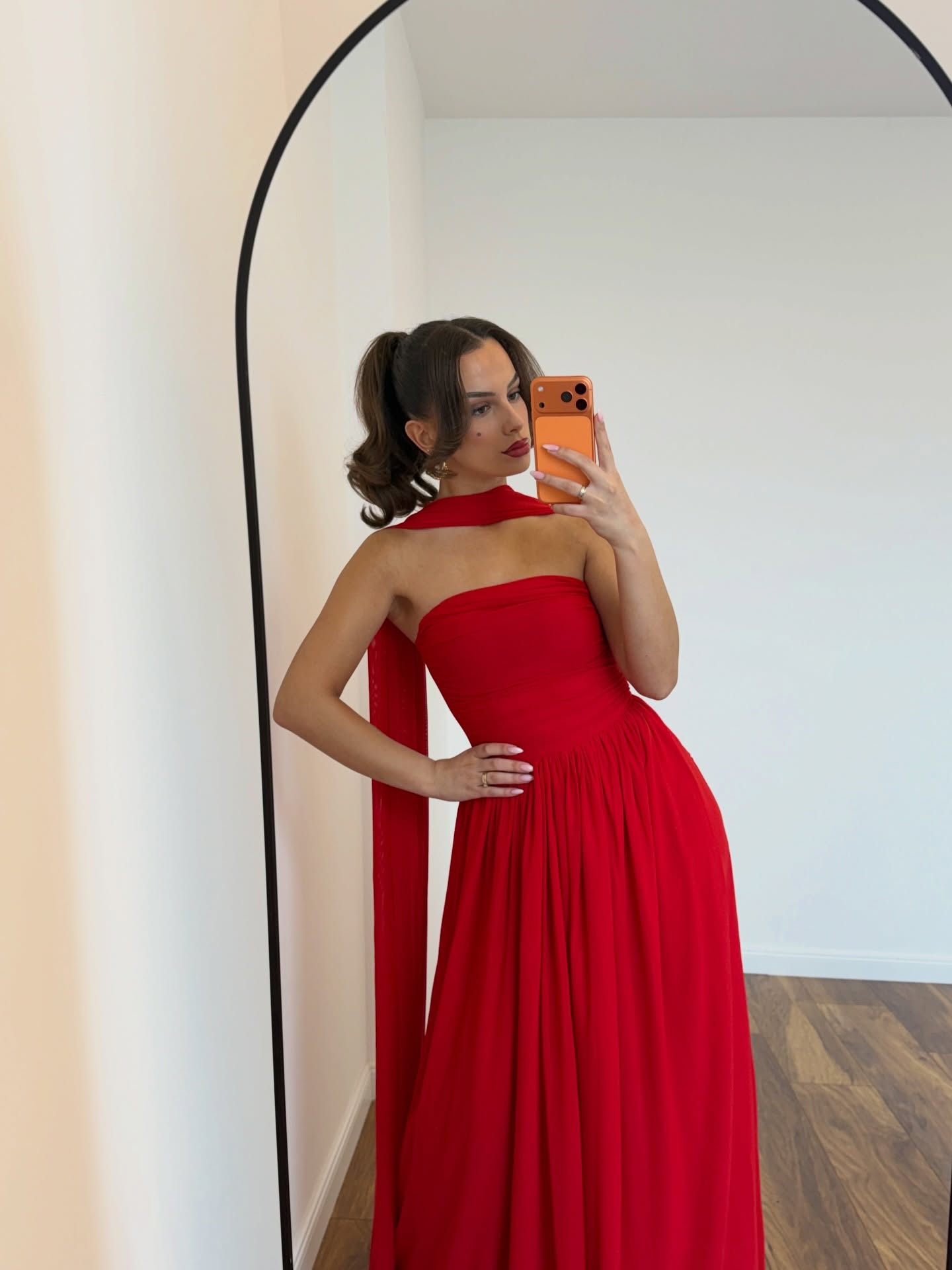 Fustan i kuq pa rripa me shall, XS-S – NILA DRESSES
