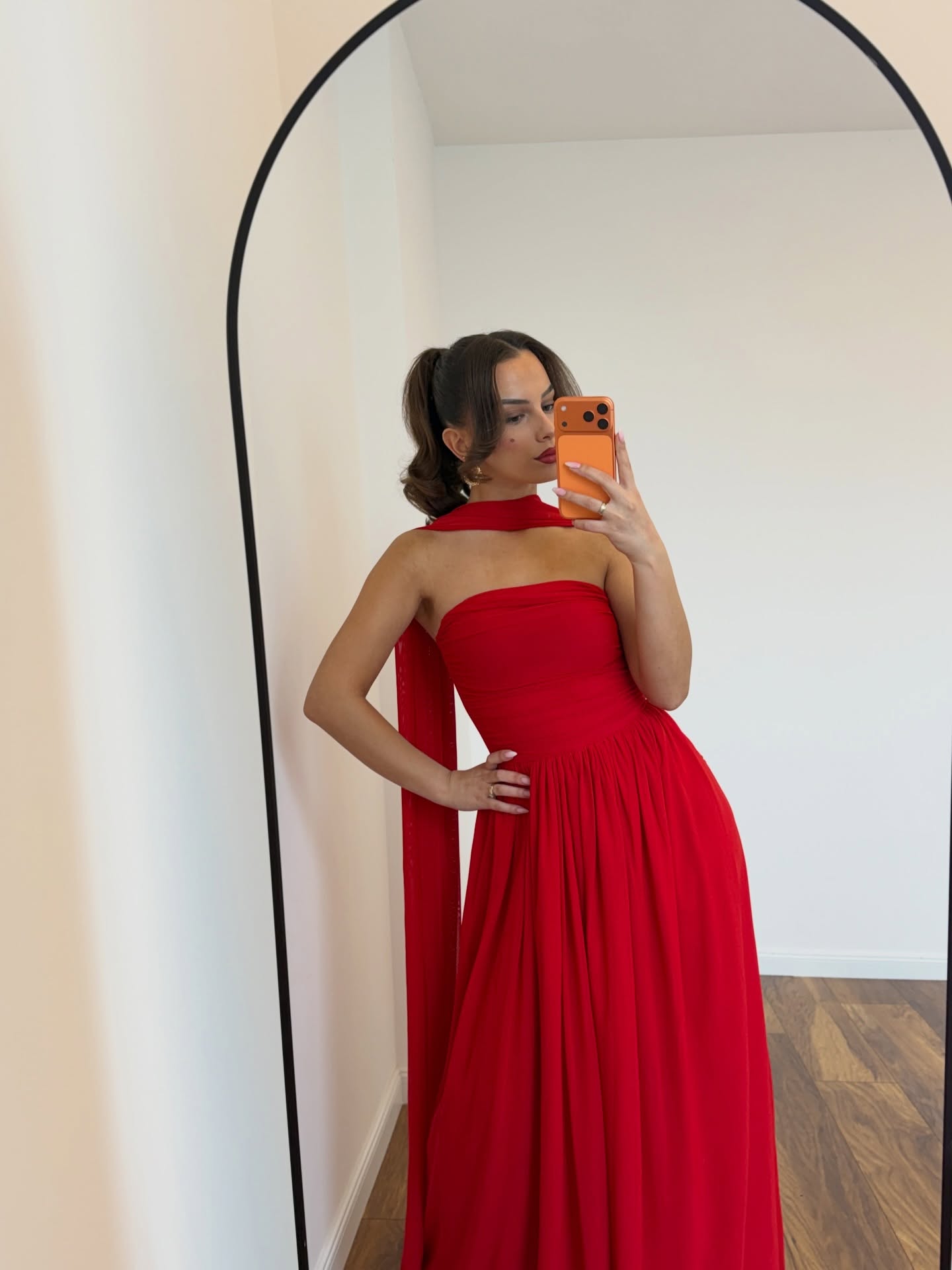 Fustan i kuq pa rripa me shall, XS-S – NILA DRESSES (3)
