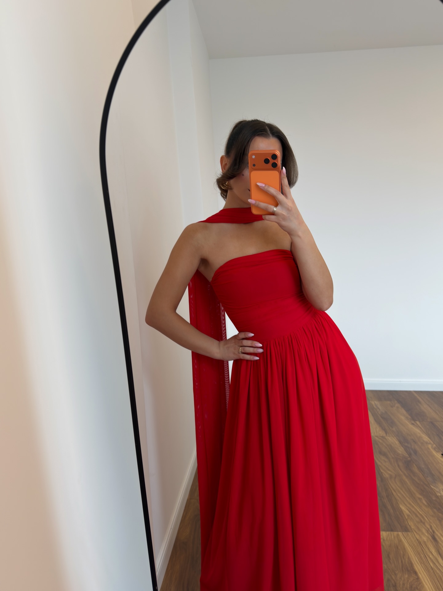 Fustan i kuq pa rripa me shall, XS-S – NILA DRESSES (4)