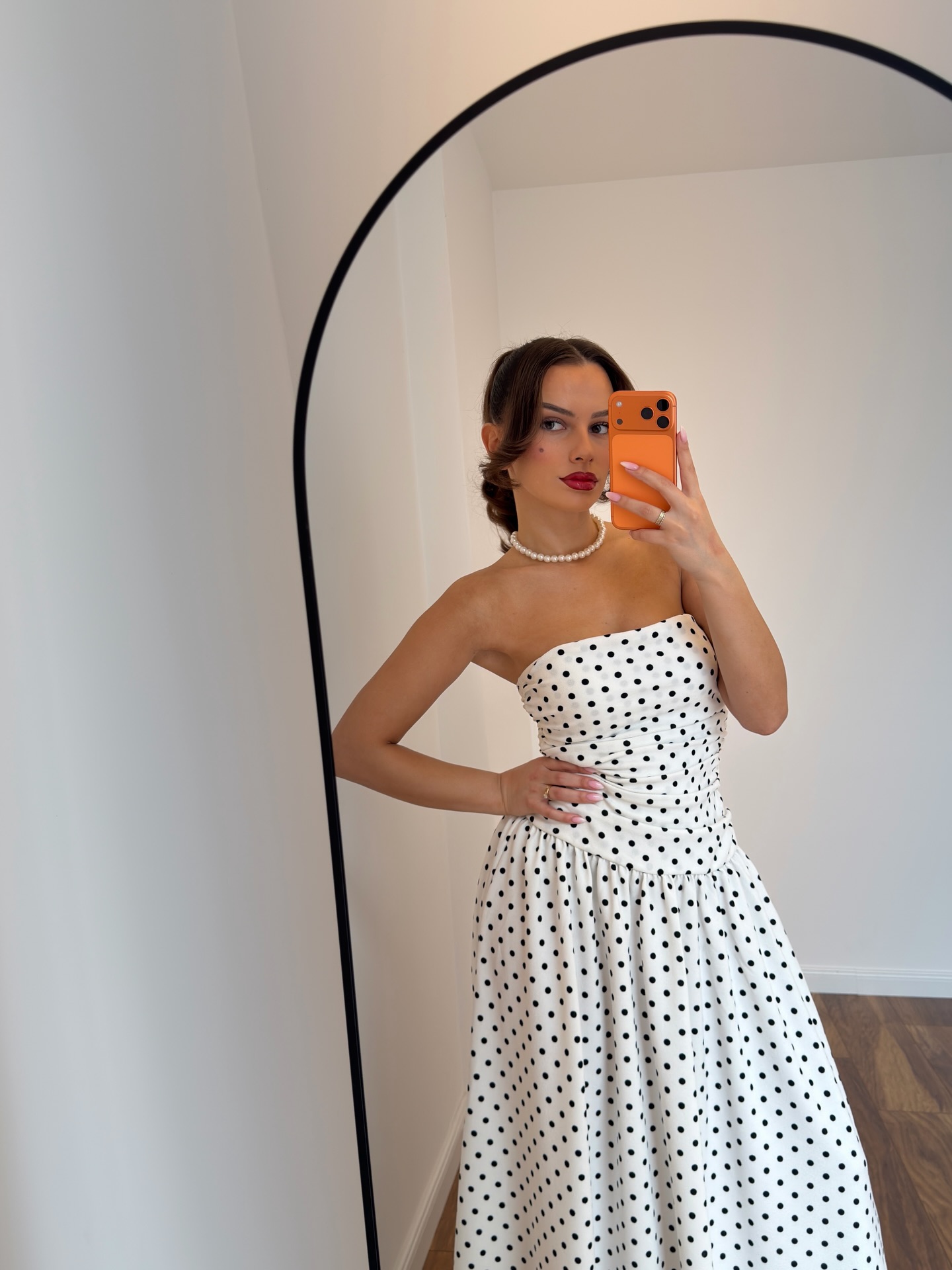 Fustan i gjatë pa rripa me pika, XS-M – NILA DRESSES (3)
