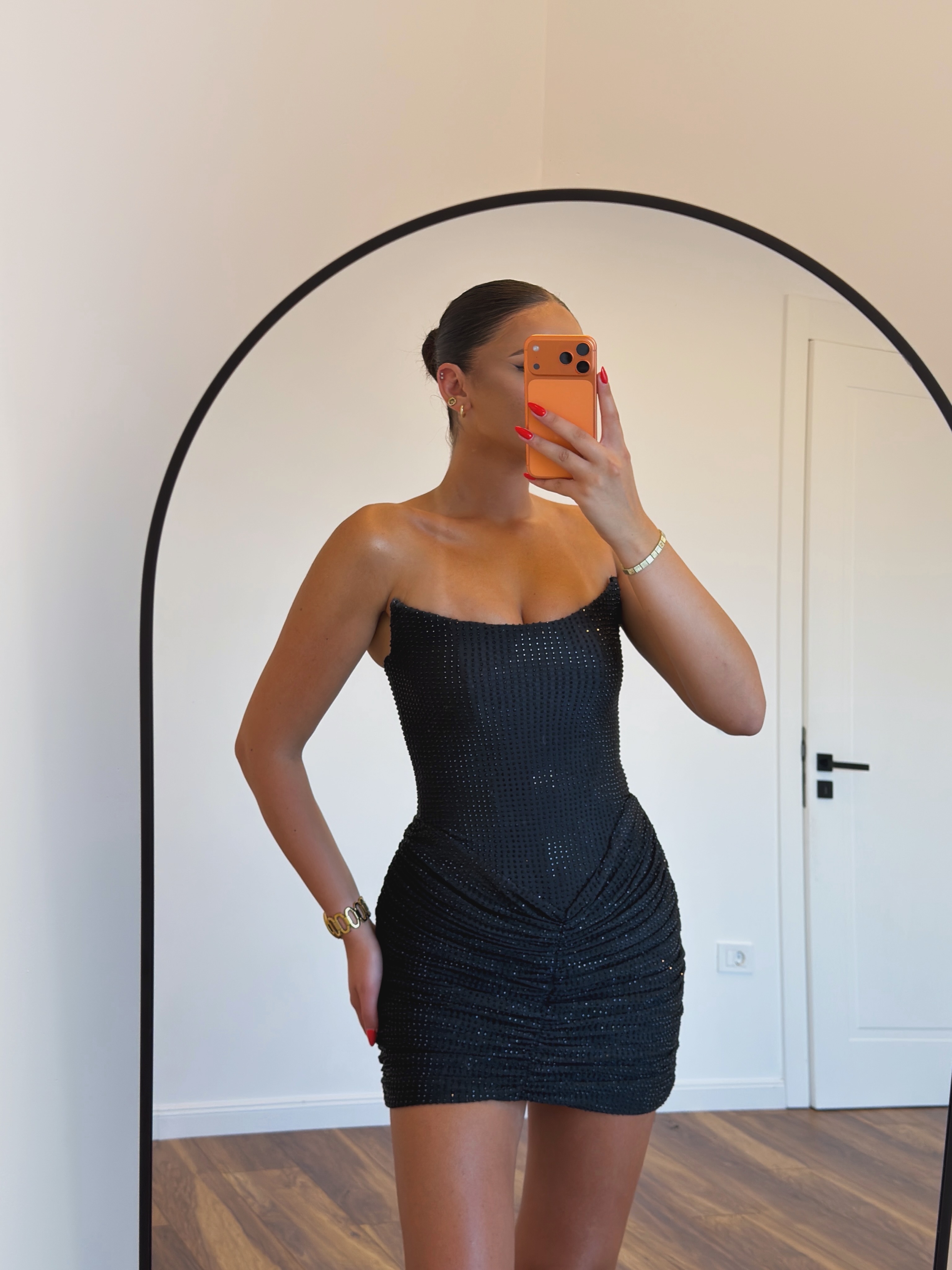 Fustan i shkurtër i zi korset pa rripa, 36-38 – NILA DRESSES (2)