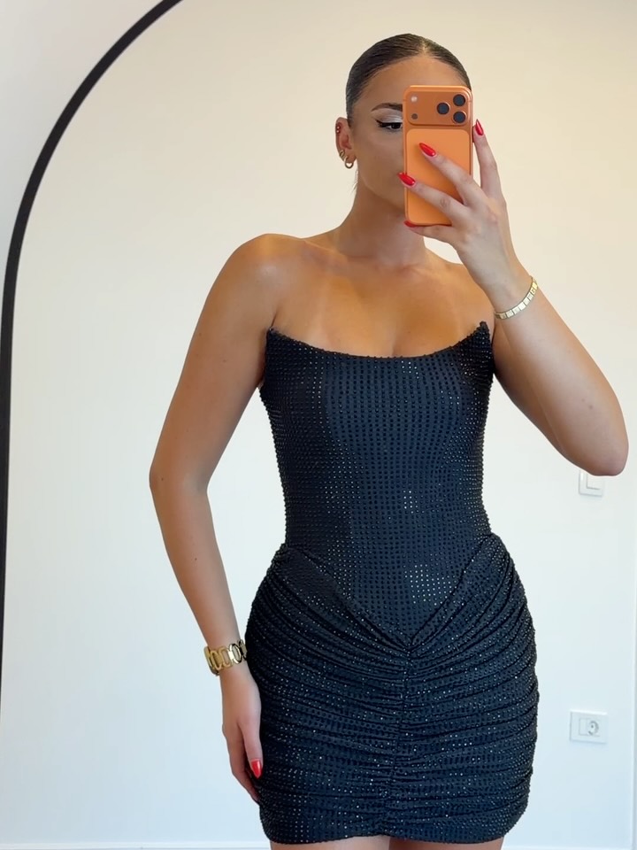 Fustan i shkurtër i zi korset pa rripa, 36-38 – NILA DRESSES (4)