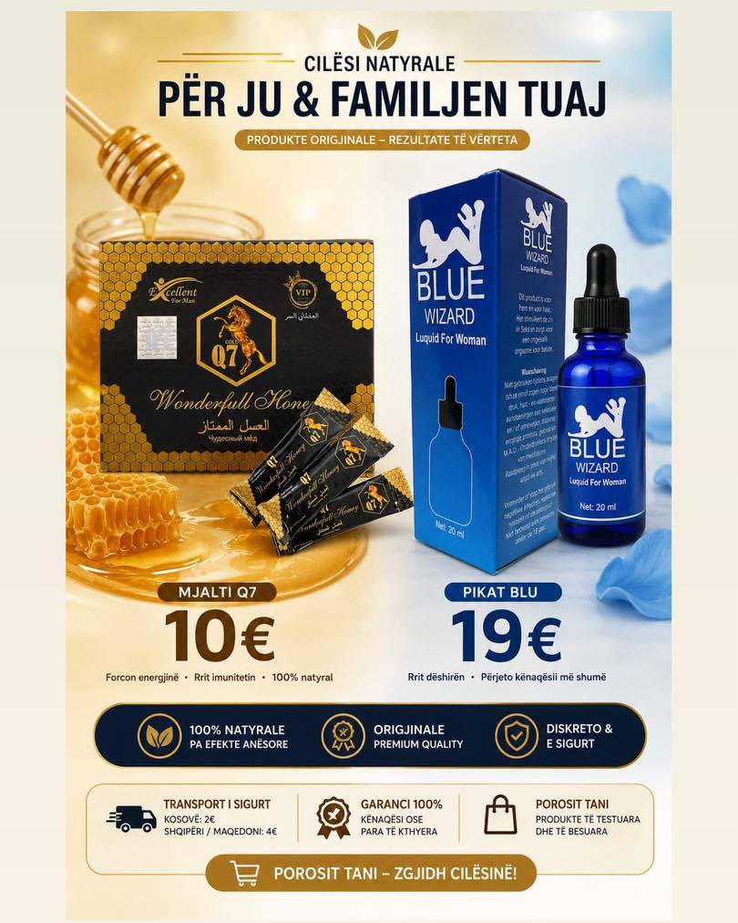 Mjaltë Q7 dhe pika Blue Wizard – Produkte BIO Online