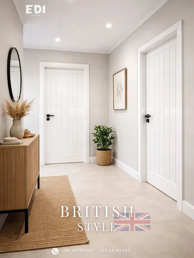 Derë e brendshme e bardhë British Style