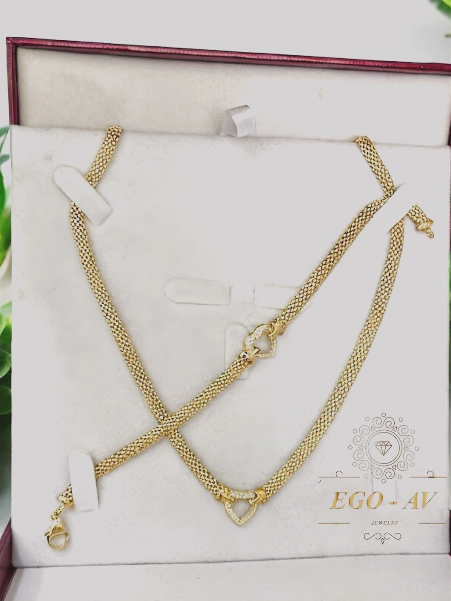 Set ari me gjerdan zemër dhe byzylyk – Argjendaria EGO AV