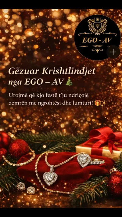 Urim për Krishtlindje me bizhuteri ari