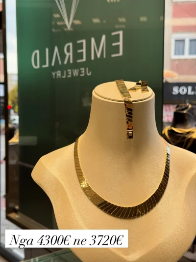 Set ari 14 karat gjerdan i gjerë me byzylyk