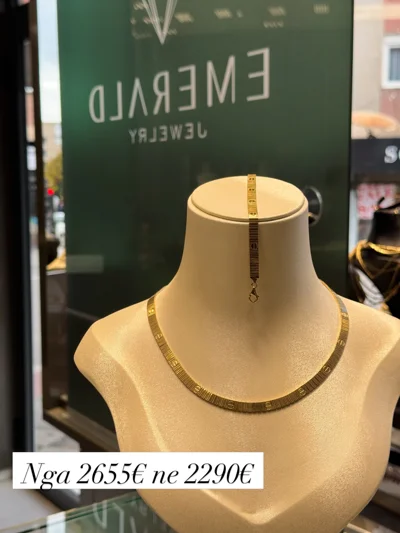 Set ari 14 karat me gjerdan të sheshtë