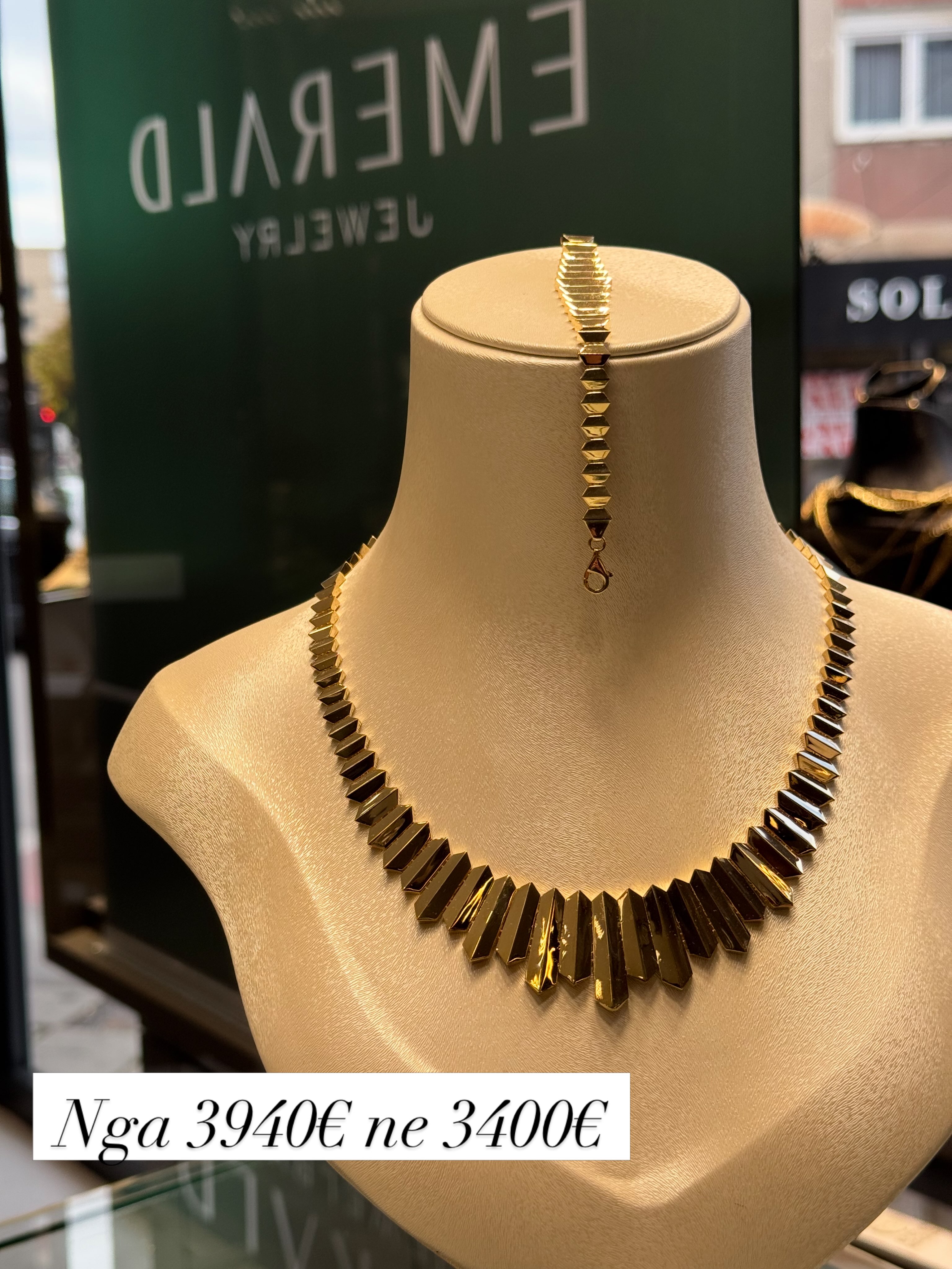 Set ari 14 karat me gjerdan dhe byzylyk – Argjentaria Emerald✨