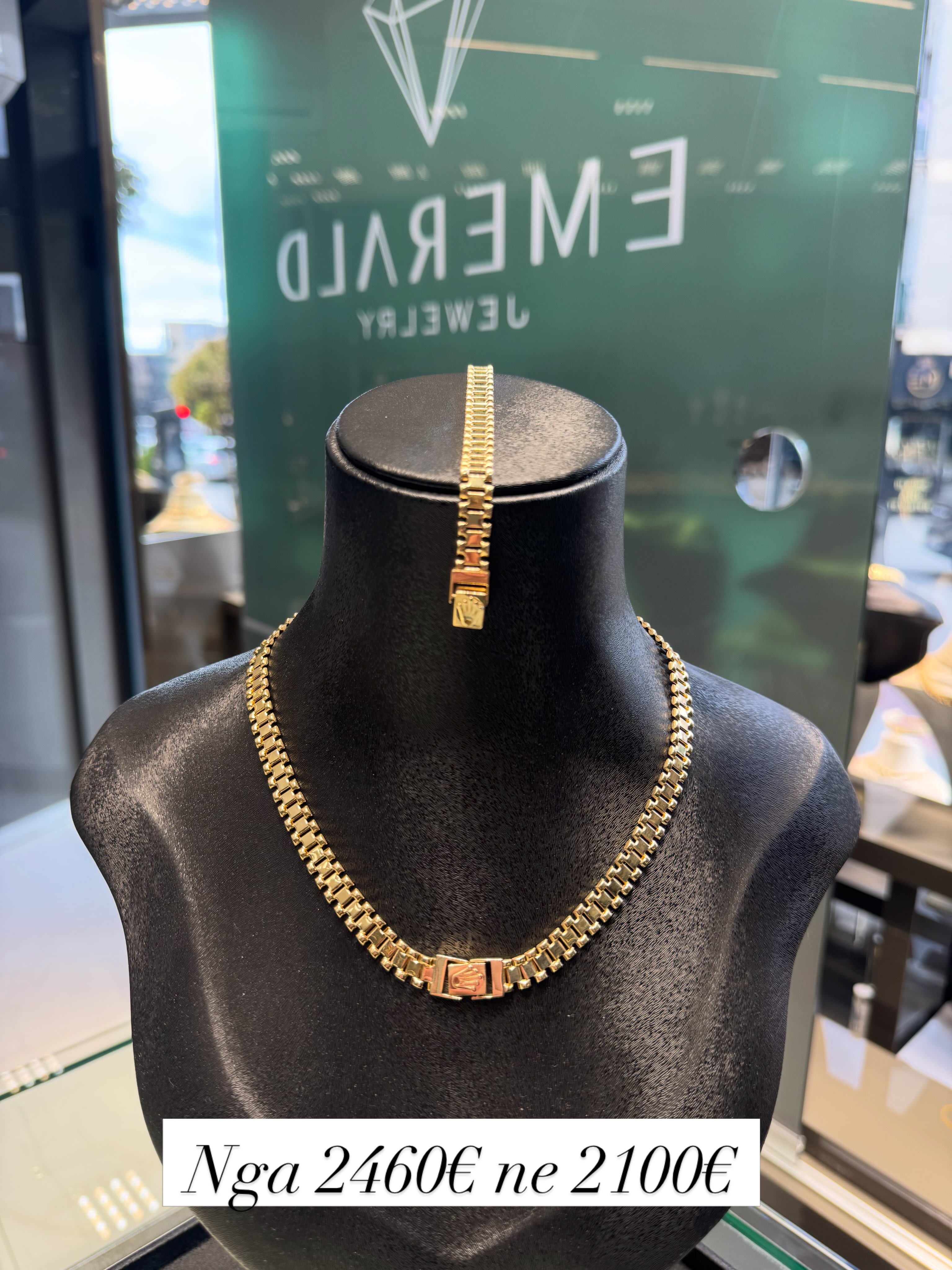 Set ari 14 karat Rolex me zinxhir të hollë – Argjentaria Emerald✨