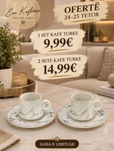 Set filxhanësh me motiv mermeri për kafe turke