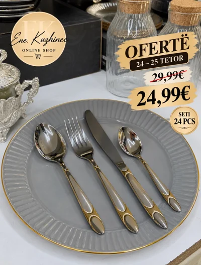 Set takëmesh 24 copë me detaje ari