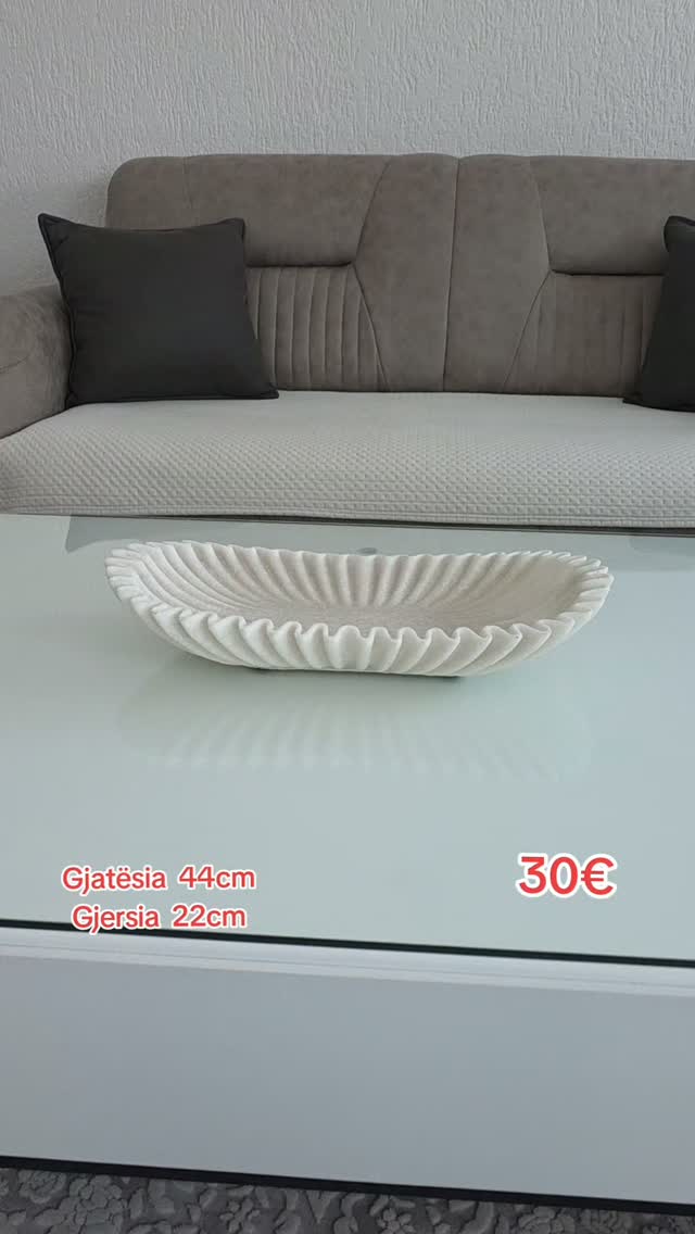 Pjatë dekorative e bardhë ovale 49cm – Enëkuzhine Nergis