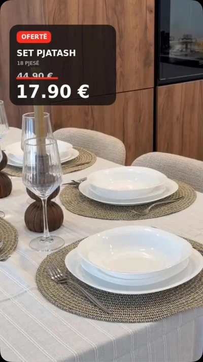 Set pjatash 18 pjesë për 6 persona
