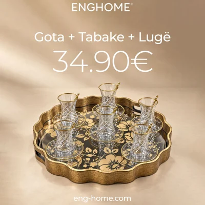 Set gota çaji me tabaka dhe lugë