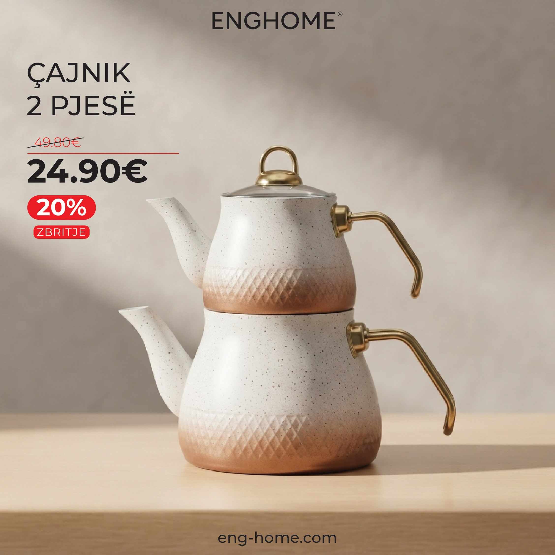 Çajnik dyshe 2 pjesë i bardhë – Eng Home