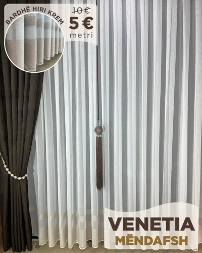 Perde mëndafshi Venetia krem