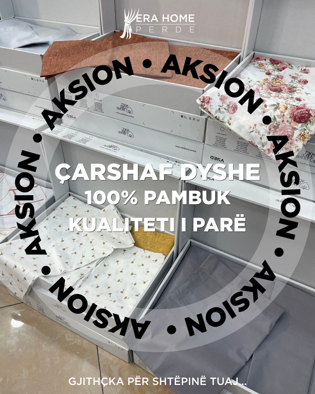 Çarshafë dyshe 100% pambuk – ERA HOME - PERDE