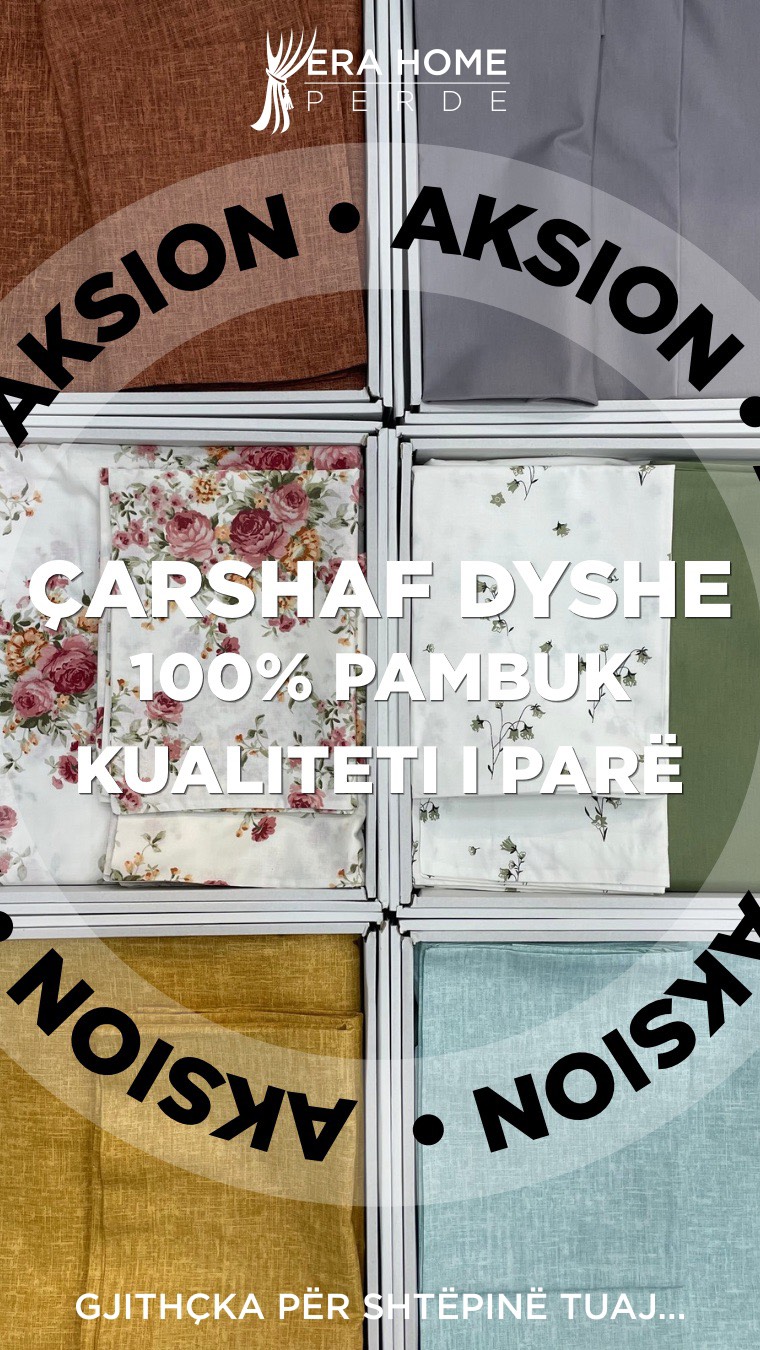 Çarshafë dyshe 100% pambuk – ERA HOME - PERDE