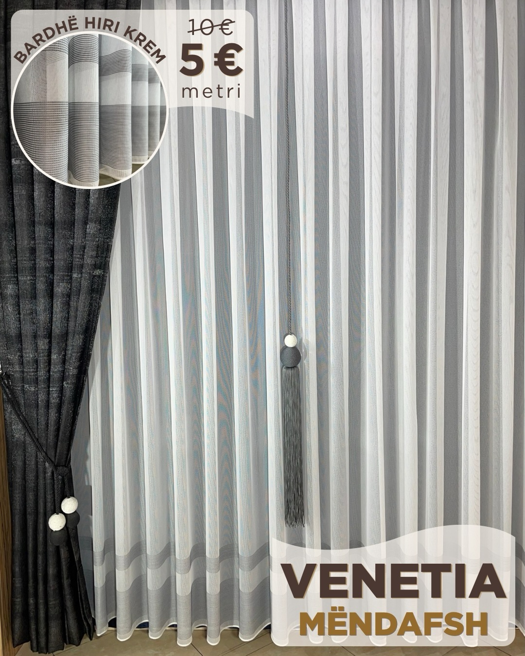 Perde mëndafshi Venetia e bardhë – ERA HOME - PERDE
