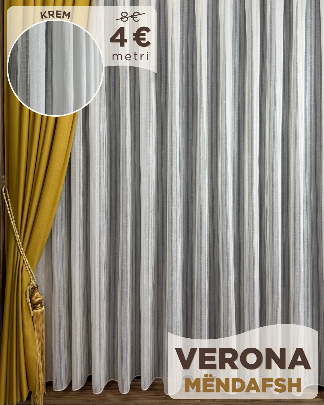 Perde mëndafshi Verona e bardhë – ERA HOME - PERDE