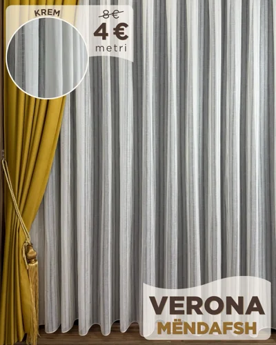 Perde mëndafshi Verona e bardhë
