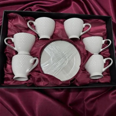Set 6 filxhanësh të bardhë kafeje