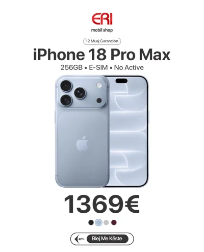 iPhone 18 Pro Max 256GB blu i çelët