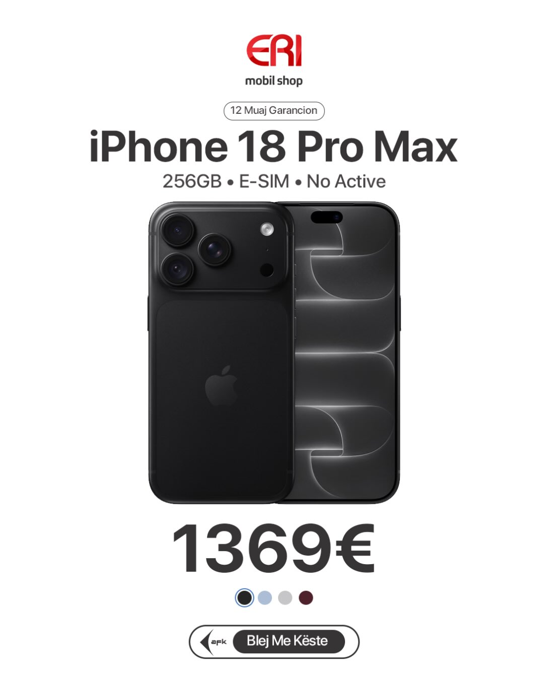 iPhone 18 Pro Max 256GB i zi – erimobilshop