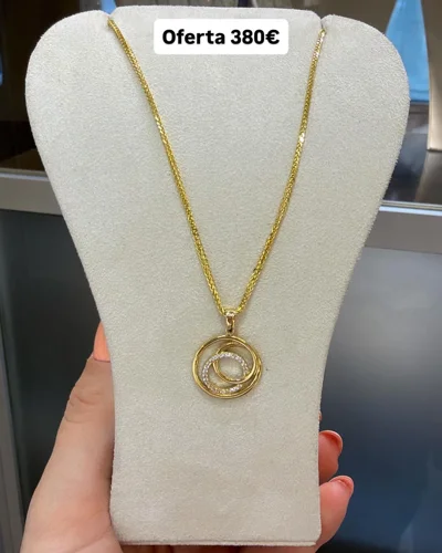 Zinxhir ari 14 karat me varëse rrethi me gur