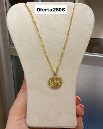 Zinxhir ari 14 karat me varëse medaljon