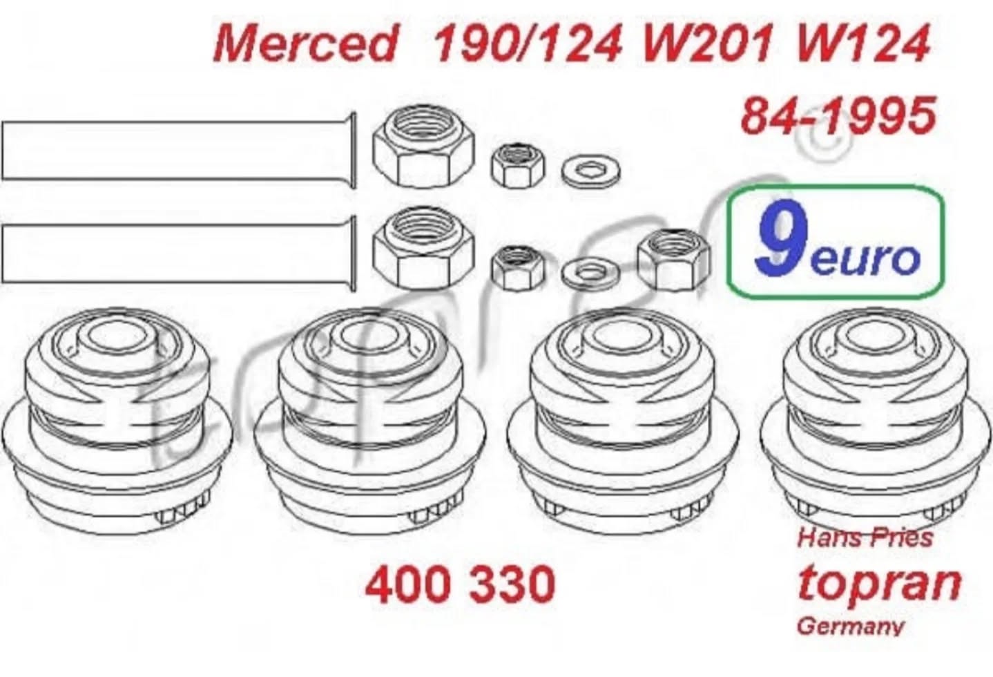 Gomina amortizatori Topran për Mercedes W201 W124 – Auto Pjesë “EUROPARTS”