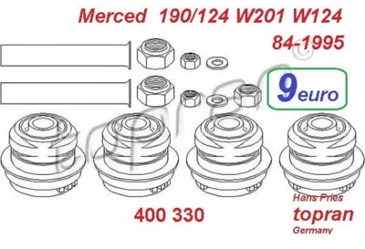 Gomina amortizatori Topran për Mercedes W201 W124