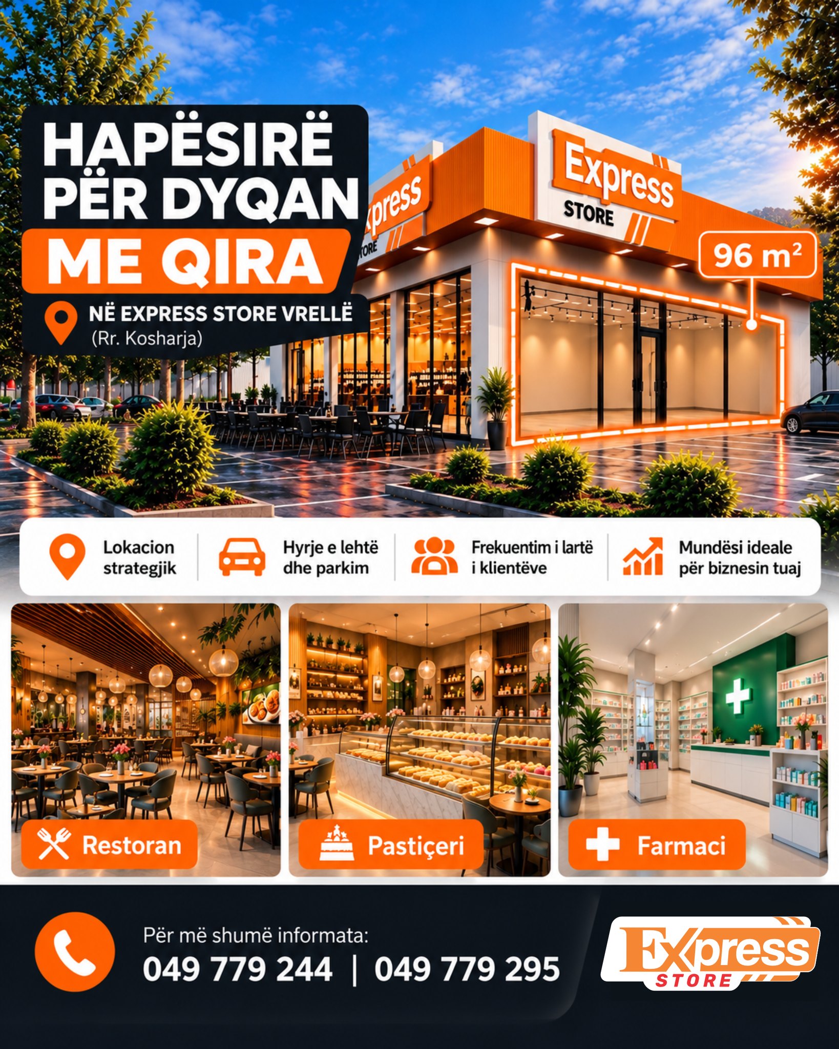 Hapësirë afariste 96 m2 me qira – Express Store