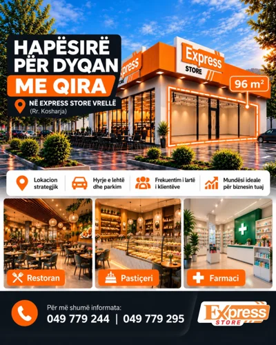 Hapësirë afariste 96 m2 me qira