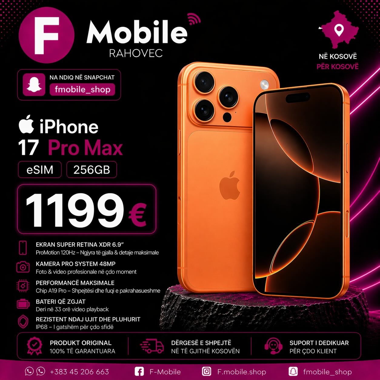 iPhone 17 Pro Max eSIM 256GB – F-Mobile