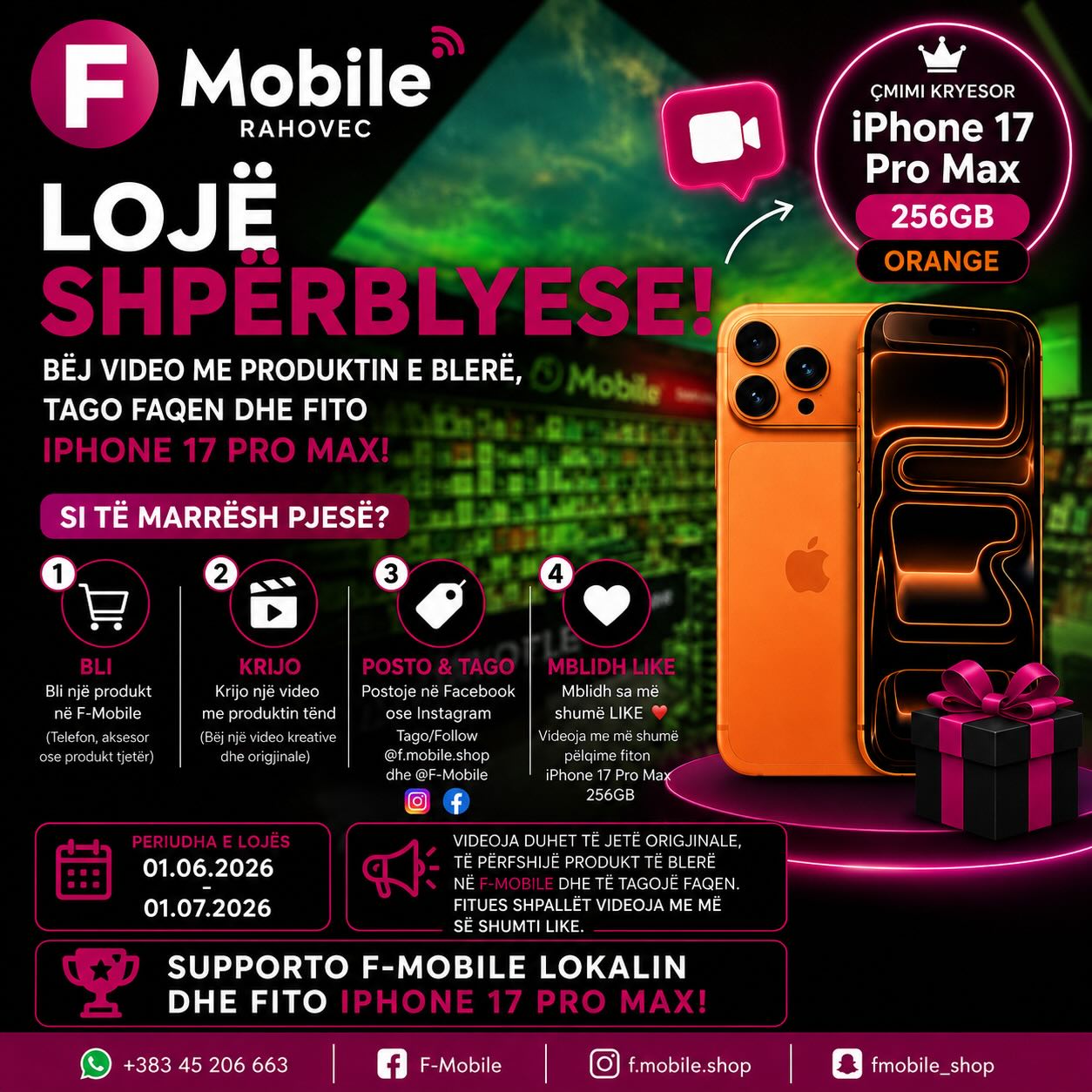 Lojë shpërblyese me iPhone 17 Pro Max – F-Mobile