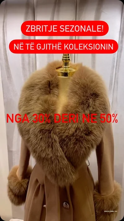 Pallto kafe me jakë gëzofi