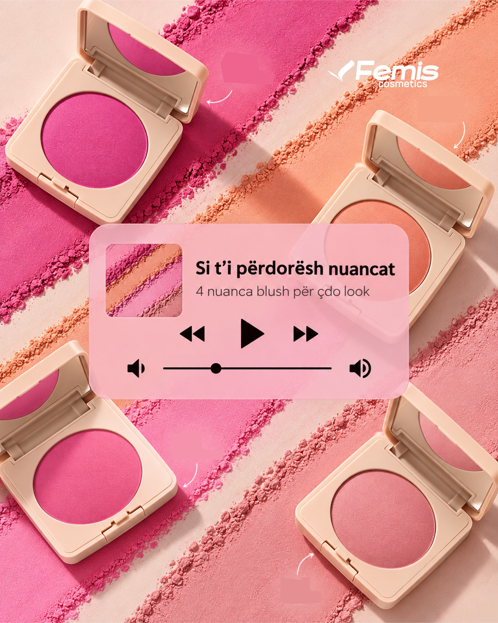 Ruzh faqesh Claraline Delicate Blush në 4 nuanca – FemisCosmetics